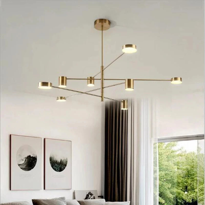 Adjustable Long Pole Pendant Light Modern Living Room LED Ceiling Chandelier Home Decor Bedroom Dining Room Office Hanging Lamp