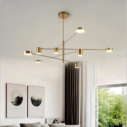 Adjustable Long Pole Pendant Light Modern Living Room LED Ceiling Chandelier Home Decor Bedroom Dining Room Office Hanging Lamp