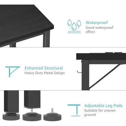 39 inch Computer Desk with Power Outlet, 40 inch Teen Study Table Home Office Work Writing Desks with Charging Station Outlets