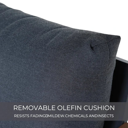 Outdoor 4-Piece Modern Furniture Sets,5 Person Conversation Set, Faux Wood Grain Finish Frame Sofa with Olefin Thick Cushions