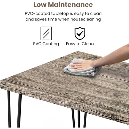 5-Piece Dining Table Set - Space-Saving Kitchen Table with 4 Chairs, Easy Assembly Modern Wood and Metal Furniture for Apartment