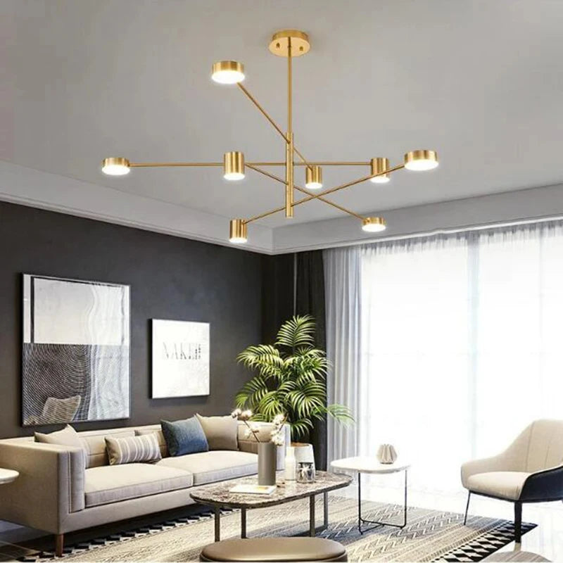 Adjustable Long Pole Pendant Light Modern Living Room LED Ceiling Chandelier Home Decor Bedroom Dining Room Office Hanging Lamp