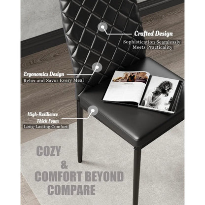 Dining Table Set for 4, Kitchen Table and Chairs Set of 4, 5 Piece Modern Dining Room Table Set with Tempered Glass Top