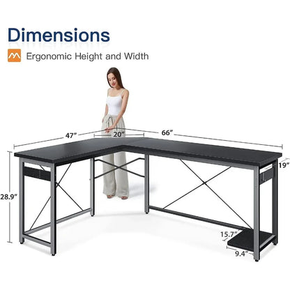 Standing Desk with Drawers, Steel Frame Ensures The Maximum Durability and Stability, and Can Hold Up To 220 Lbs, Office Table