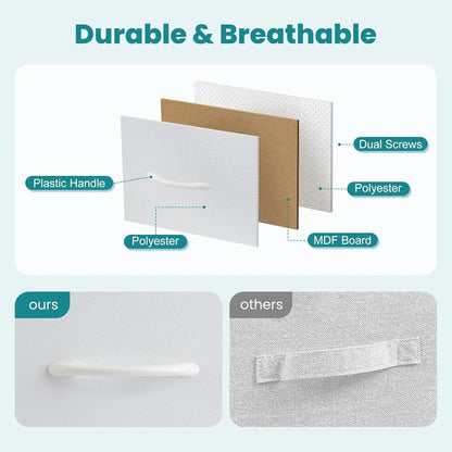 Dresser for Bedroom, 7 Storage Drawers, Wide Fabric Closet Chests Organizer Tower Furniture,TV Stand with Wooden Top Metal Frame