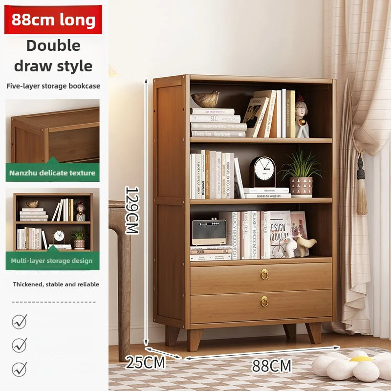 Bookshelf Shelf Floor-to-ceiling living room locker Layered display Storage cabinet Against the wall with pumping bookcase
