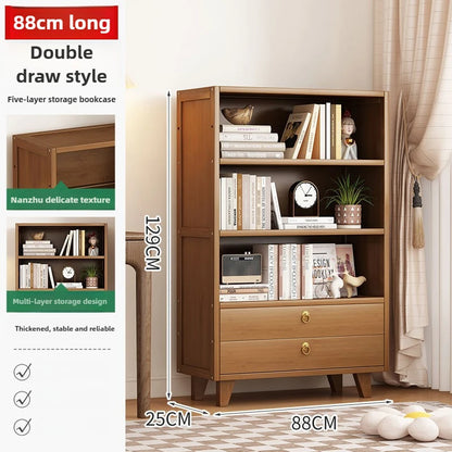 Bookshelf Shelf Floor-to-ceiling living room locker Layered display Storage cabinet Against the wall with pumping bookcase