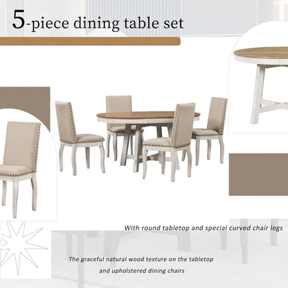 Dining Table Set for 4, Counter Height Dining Table Set, 5 Piece Dining Room Table Set for Kitchen and Living Room Furniture