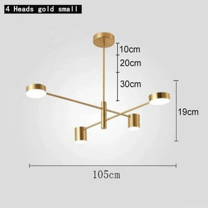 Adjustable Long Pole Pendant Light Modern Living Room LED Ceiling Chandelier Home Decor Bedroom Dining Room Office Hanging Lamp